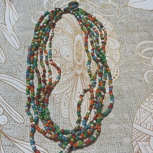 6 strand glass bead necklace